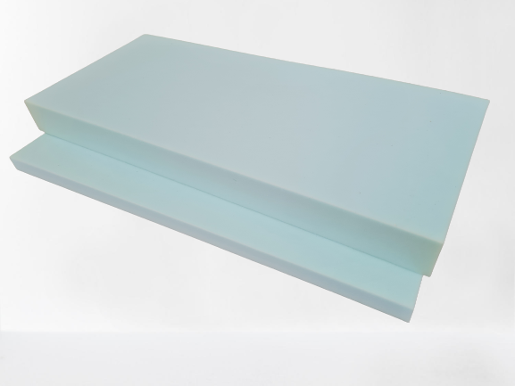 High density foam sheet cut at 70 inch by 20 inch with various depths