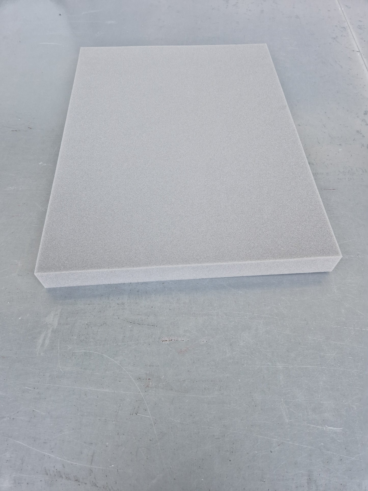 Medium density foam sheet cut at 50 inch by 20 inch with various depths
