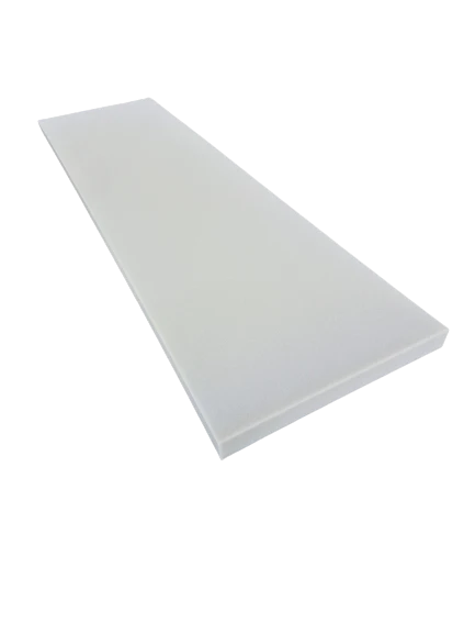 Medium density foam sheet cut at 60 inch by 20 inch with various depths