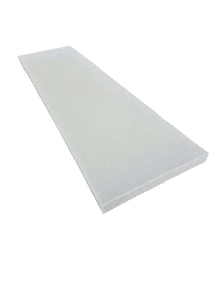 Medium density foam sheet cut at 50 inch by 20 inch with various depths