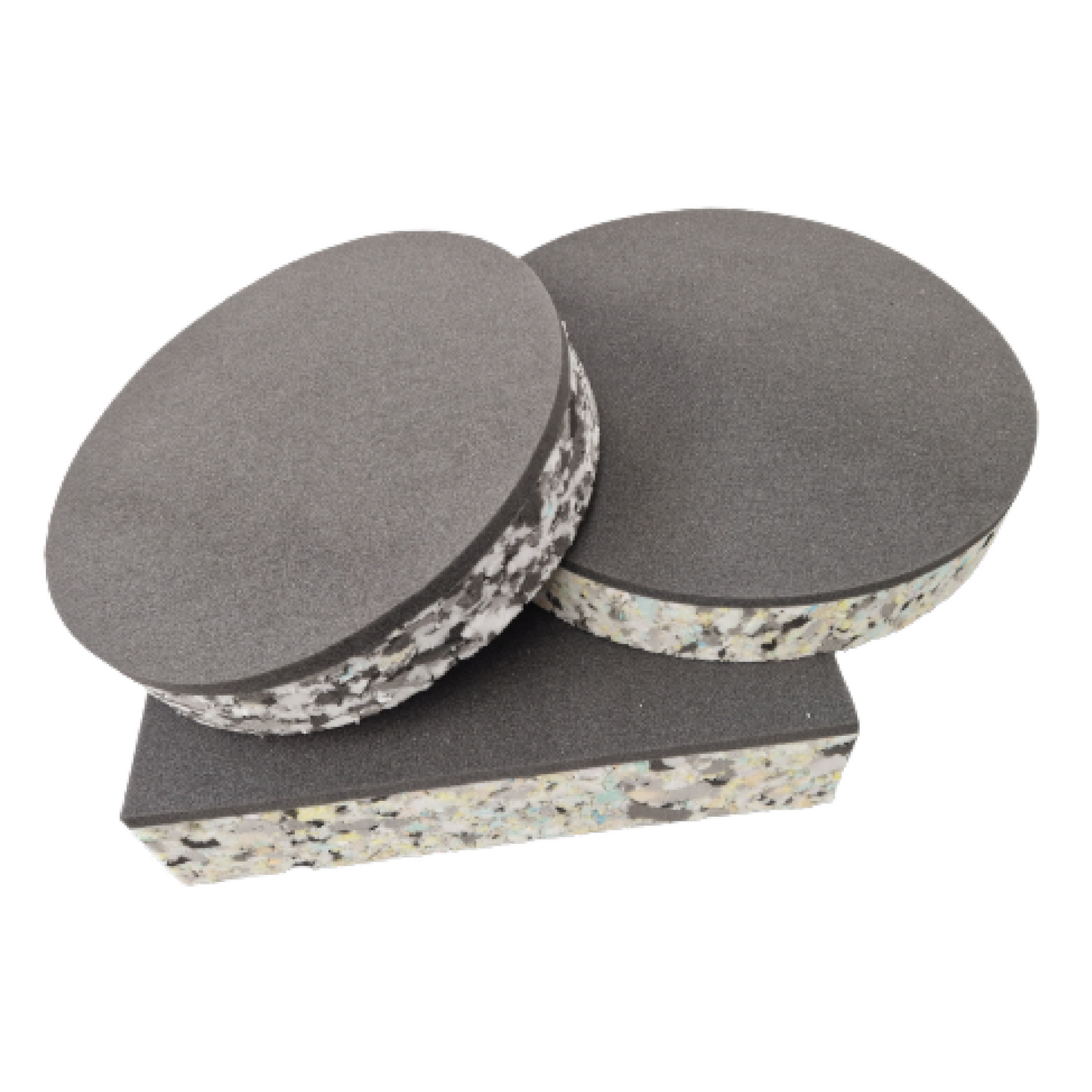 FOAM SHEET UPHOLSTERY HIGH DENSITY SQUARE CIRCLE REBONDED RECON WITH TOPPER 1/2"