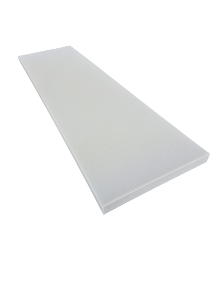 Medium density foam sheet cut at 70 inch by 20 inch with various depths