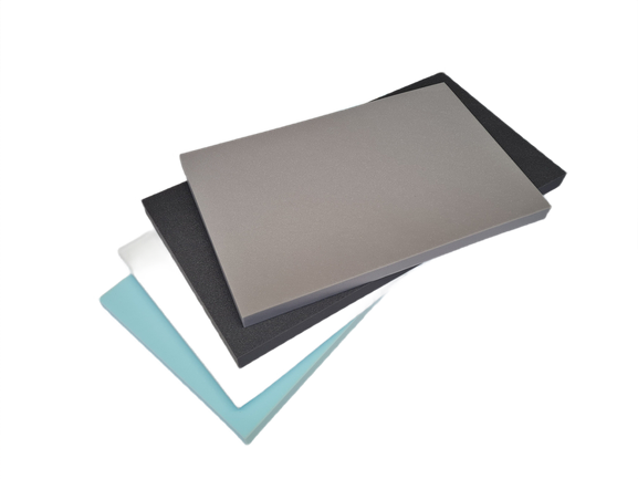 Medium density foam sheet cut at 70 inch by 20 inch with various depths